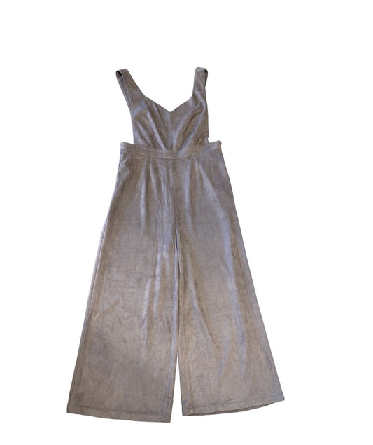 Faux Suede Wide Leg Overalls