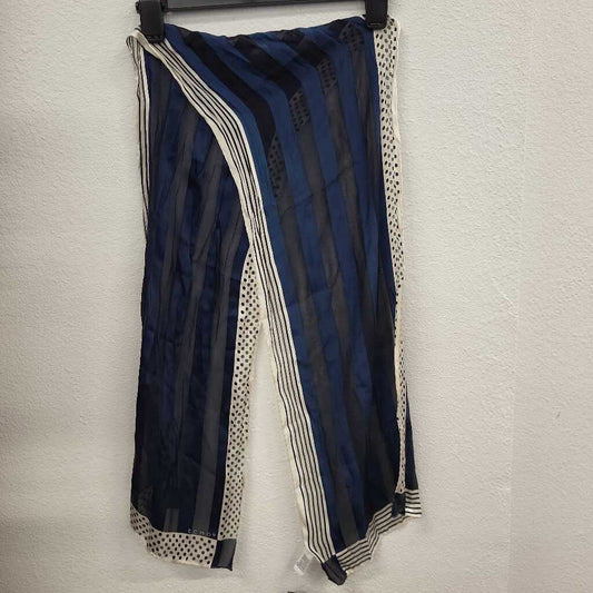 ECHO Blue and White Striped Scarf