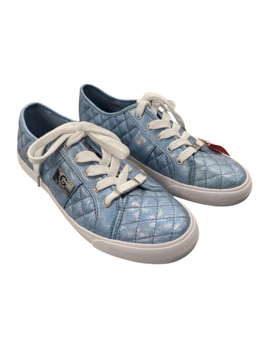 Blue Quilted Sneakers by Guess