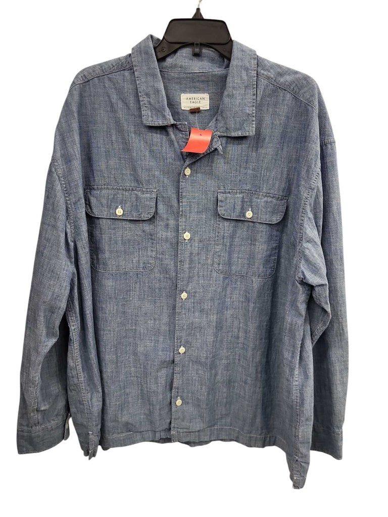 American Eagle Chambray Button-Up Shirt