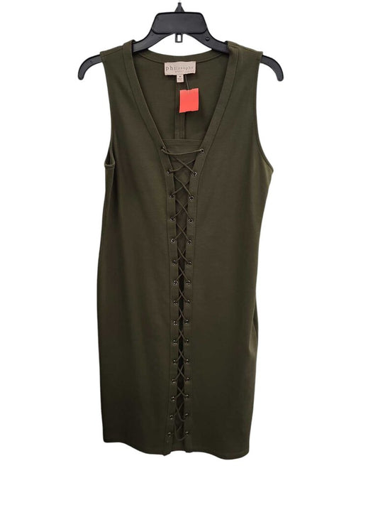 Philosophy Dresses Olive Green Lace-Up Dress