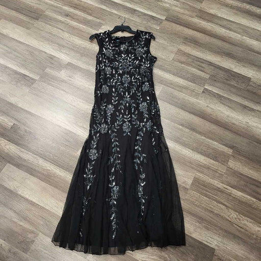 Pisarro Nights Black Embellished Evening Dress