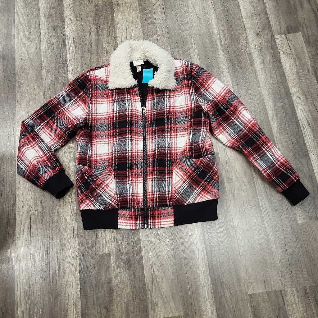 Knox Rose Sherpa Collar Plaid Jacket