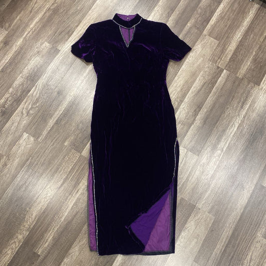 Velvet SS Dress w/side Slits