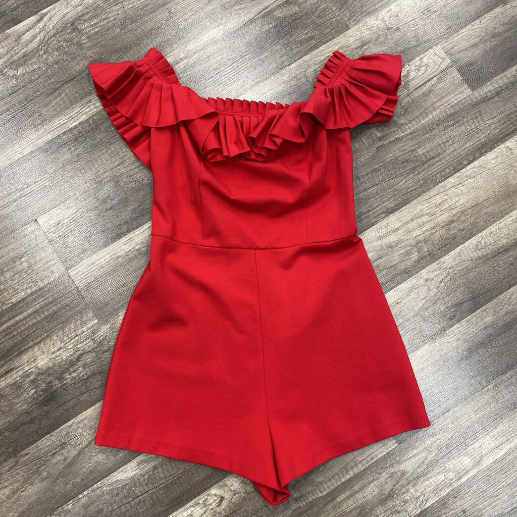 Pleated Shoulder Romper