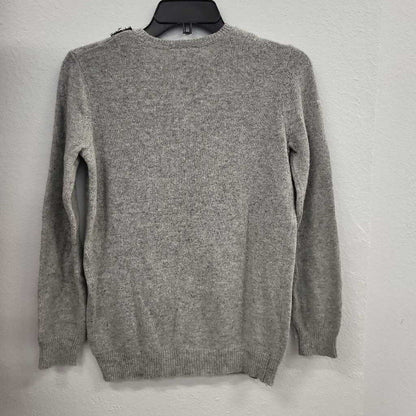 Topshop Gray Sweater with Beaded Collar