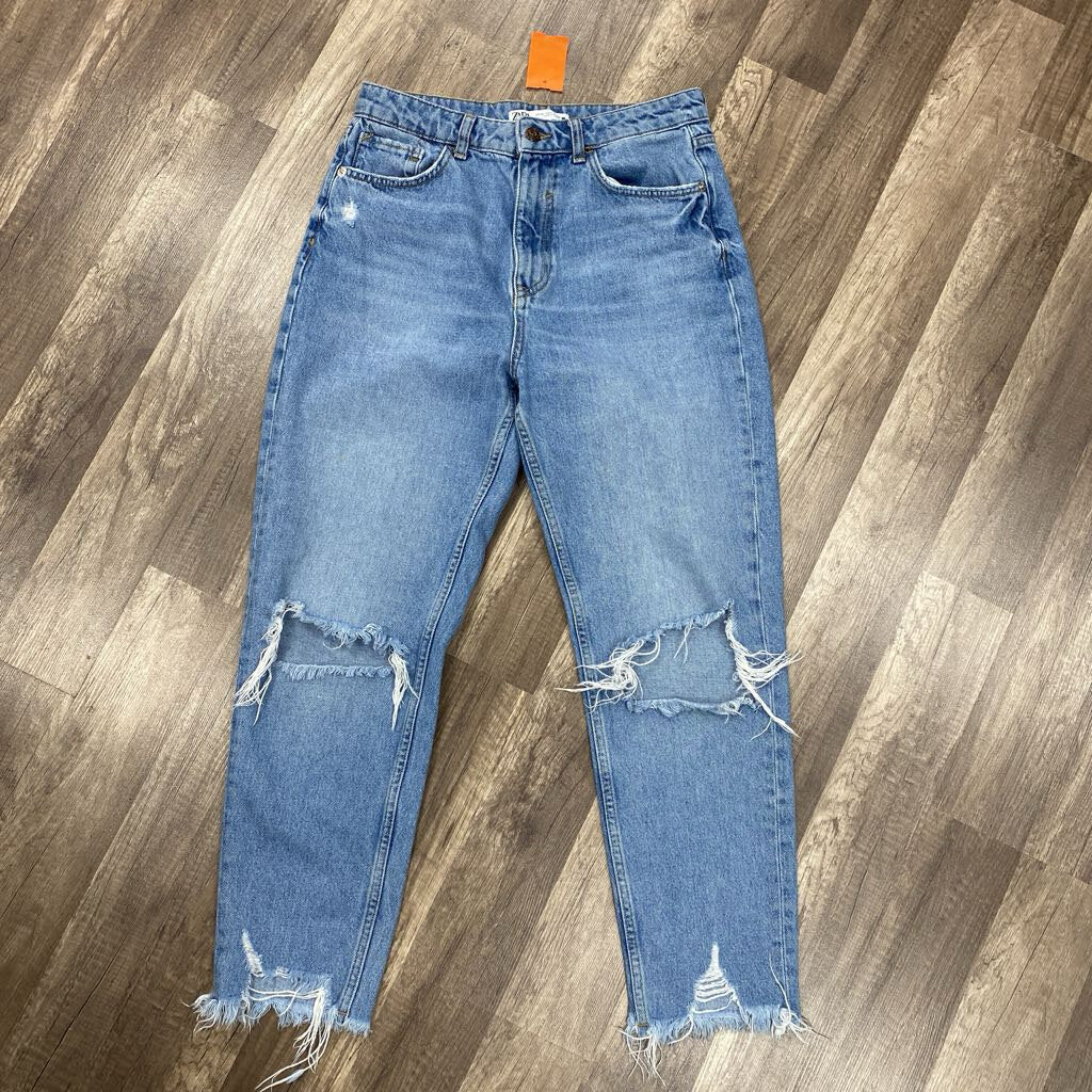 ZARA Distressed High-Waisted Jeans