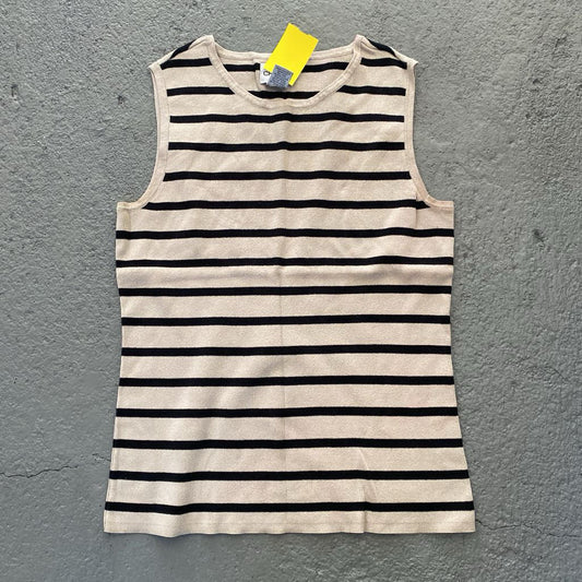Knit Stripe Sleeve Less
