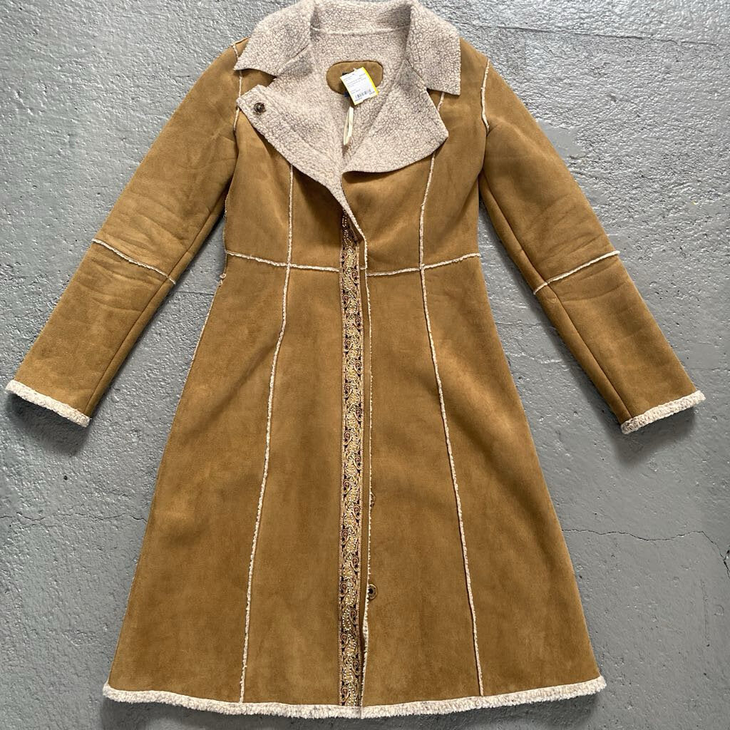 Faux Suede Trench