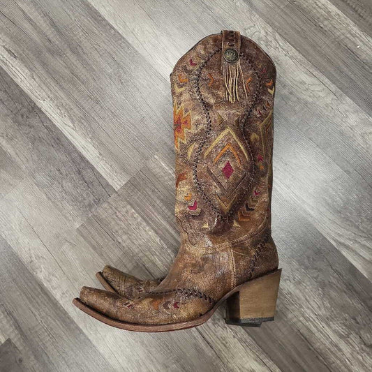 Corral Vintage Southwestern/Aztec Style Embroidered Cowboy Boots