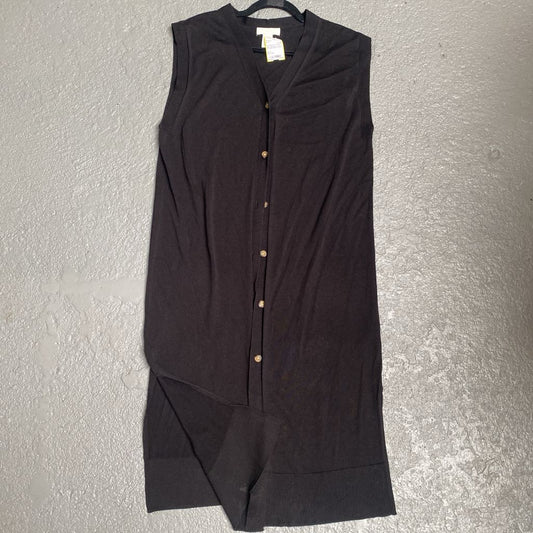Knit Sleeve Less Cardigan Button Down