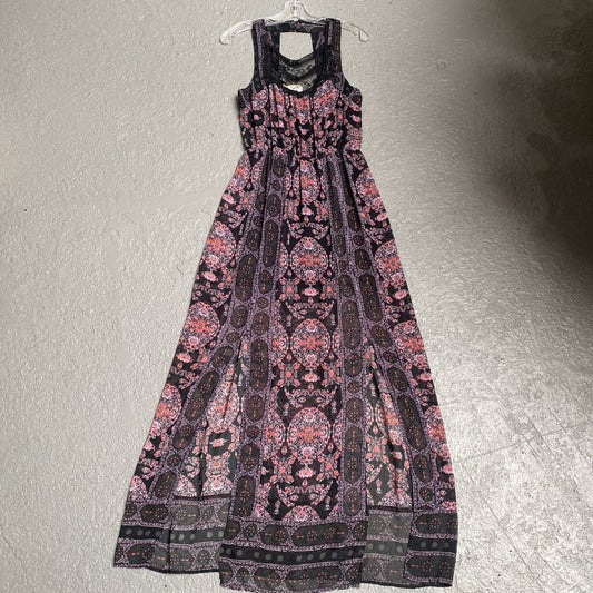 Sheer Pattern Maxi Dress