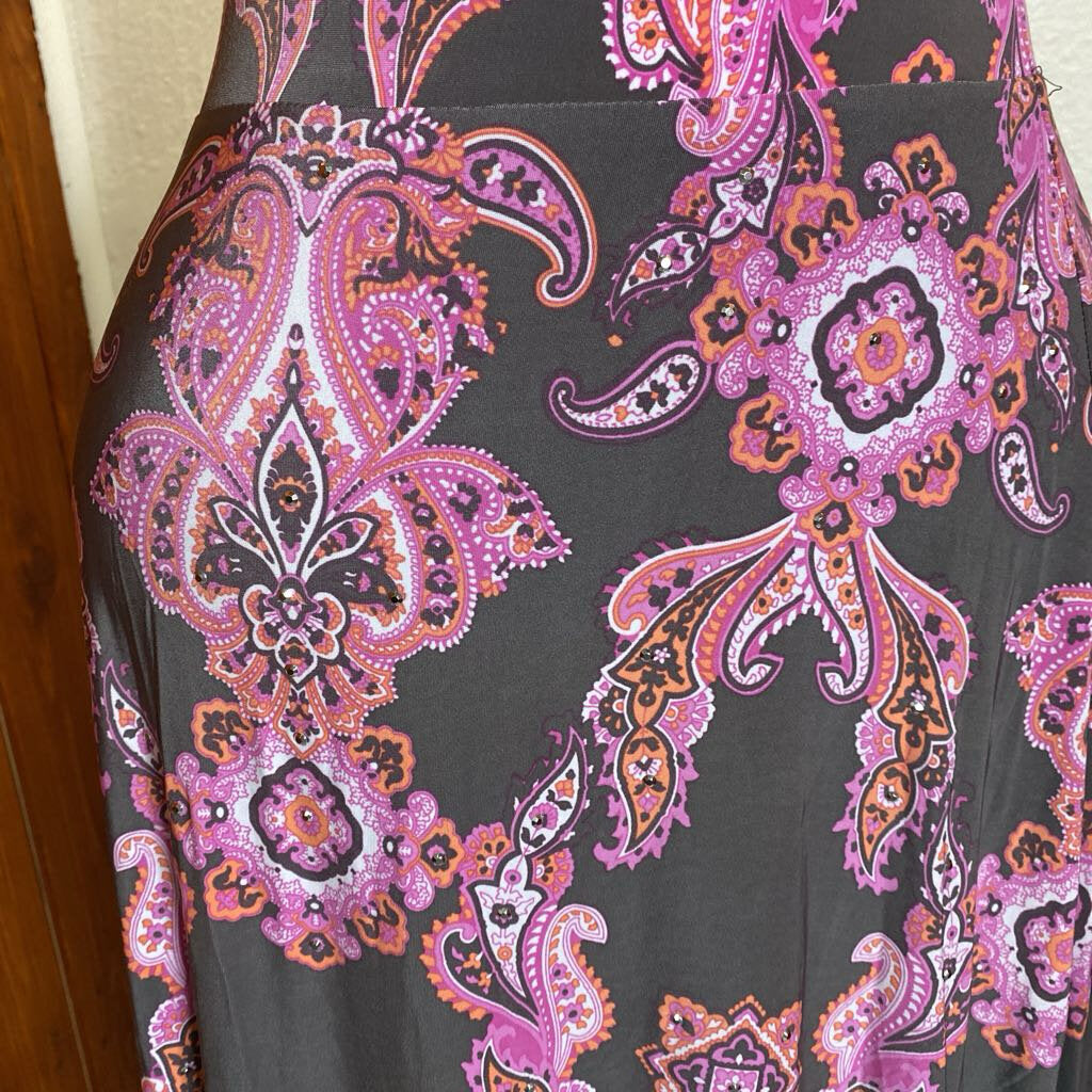 Paisley, Studded Maxi Skirt