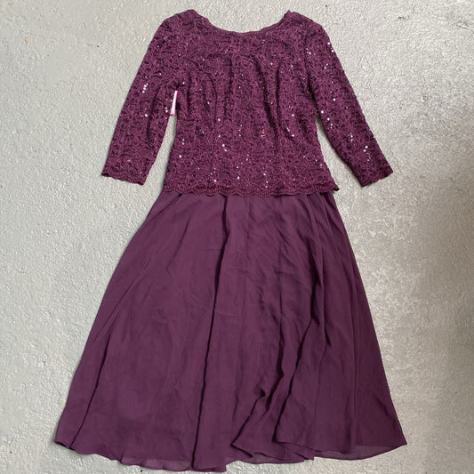 Lace/Sequin Bodice Sheer/Chiffon Skirt