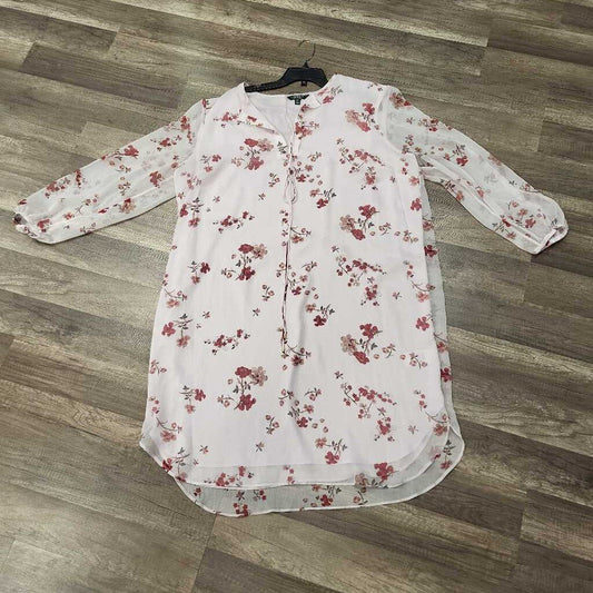 Lauren Floral Print Sheer Overlay Dress