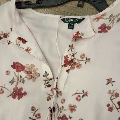 Lauren Floral Print Sheer Overlay Dress
