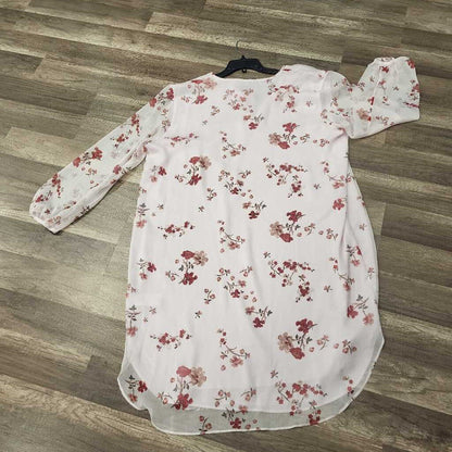 Lauren Floral Print Sheer Overlay Dress