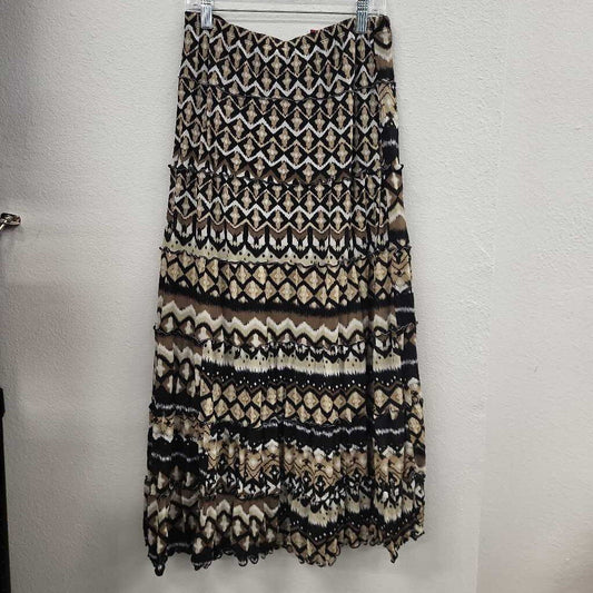 JM Collection Tiered Pattern Print Skirt