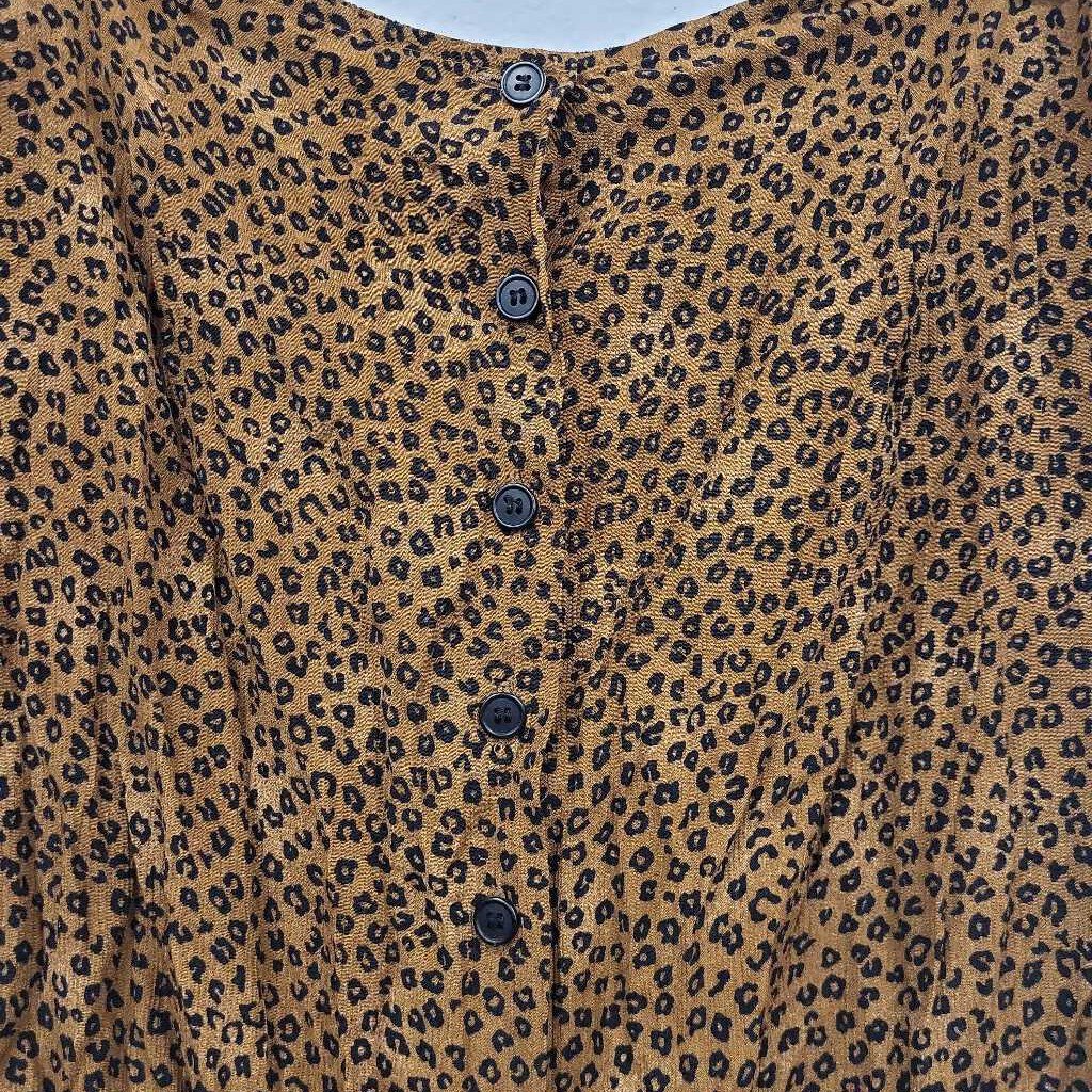 Vintage Jones NY Sport Animal Print Maxi Skirt with Front Buttons