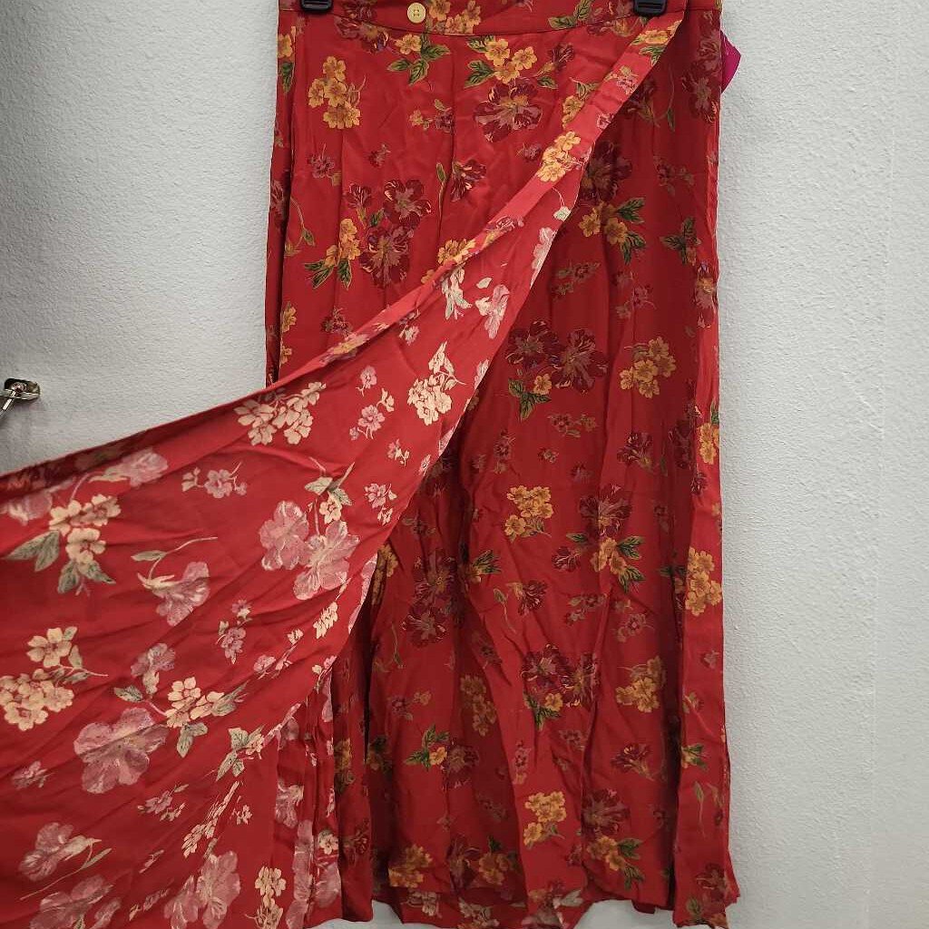 Eddie Bauer Floral Print Wrap Maxi Skirt