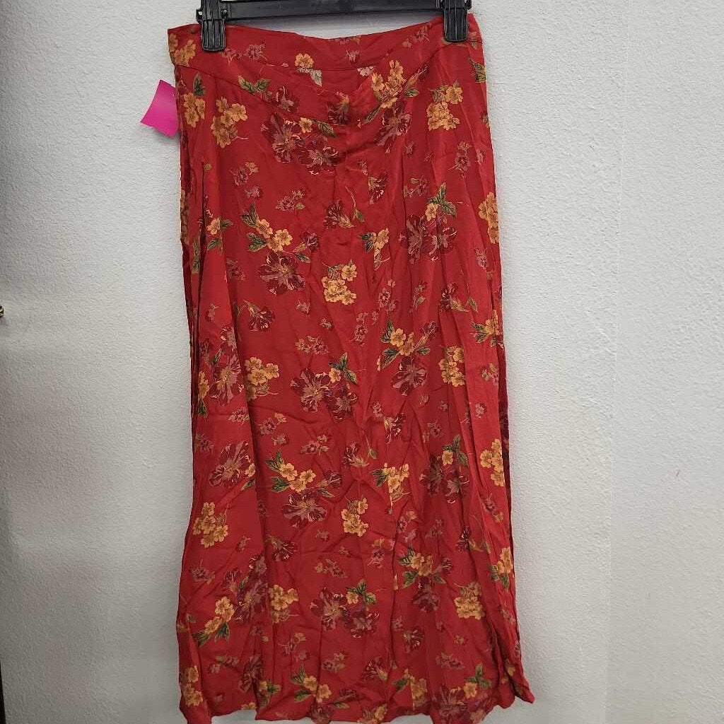 Eddie Bauer Floral Print Wrap Maxi Skirt