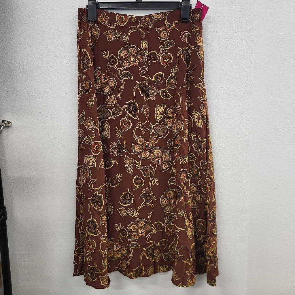 Silk Boutique Front Button Silk Maxi Skirt