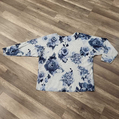 Chicos Knit Floral Print LS