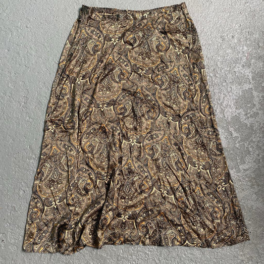 Paisley 100% Silk Maxi Skirt