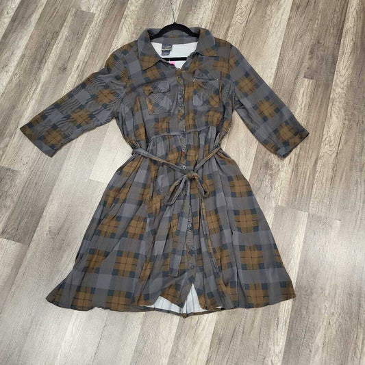 Outlander 3/4 Slv Plaid Dress