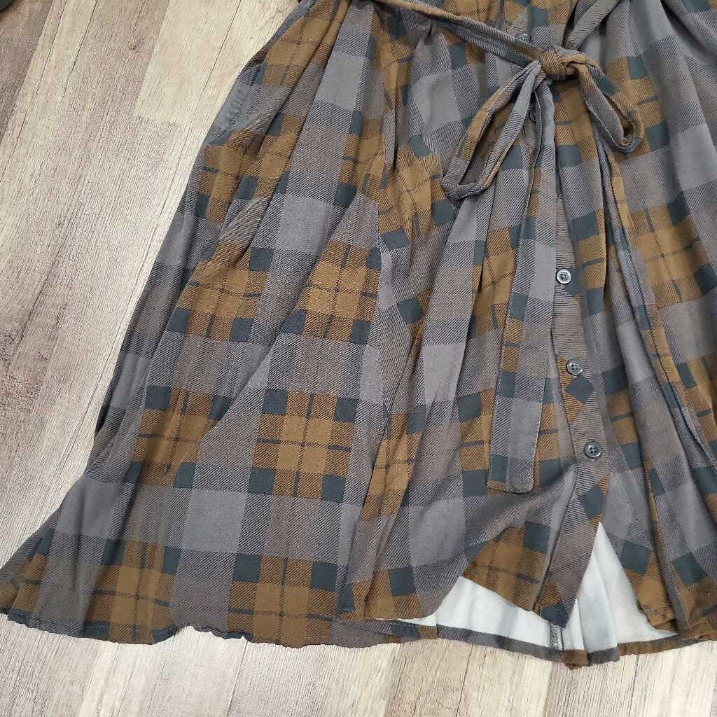 Outlander 3/4 Slv Plaid Dress