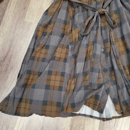 Outlander 3/4 Slv Plaid Dress