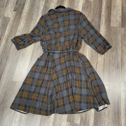 Outlander 3/4 Slv Plaid Dress