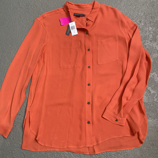 100% Silk Button Down Blouse LS