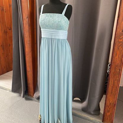Sheer Chiffon Lace Bodice Formal 2pc