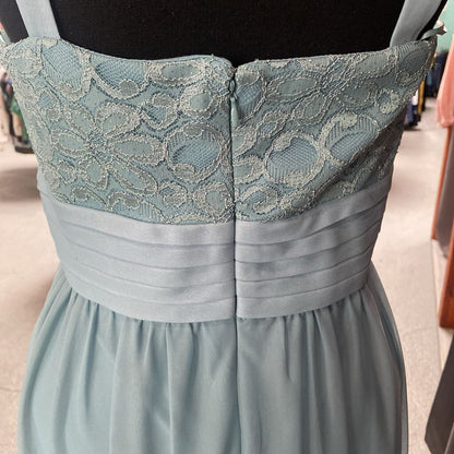 Sheer Chiffon Lace Bodice Formal 2pc