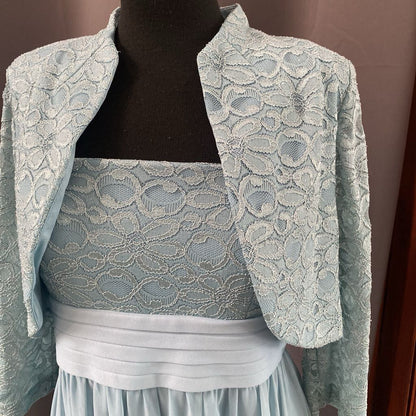 Sheer Chiffon Lace Bodice Formal 2pc