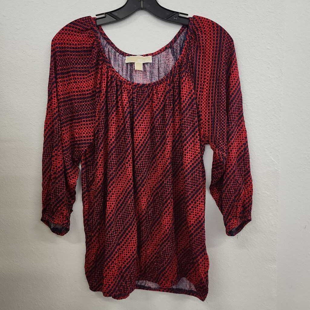Michael Kors 3/4 Slv Pattern Print Top