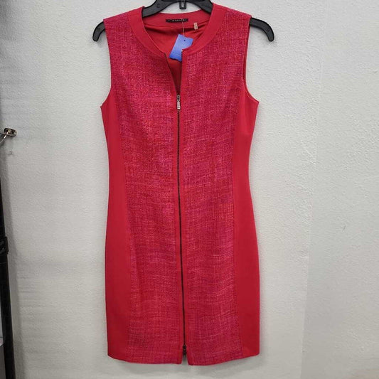 Elie Tahari Front Zipper SL Dress