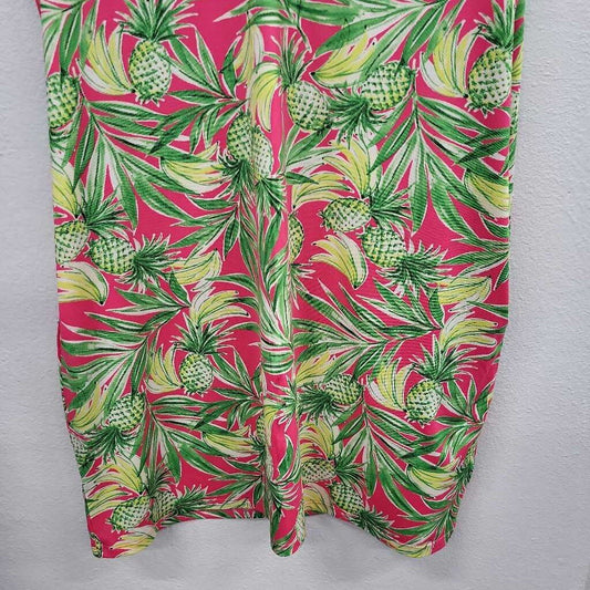 Caribbean Joe Tropical Fruit Print SL Dress