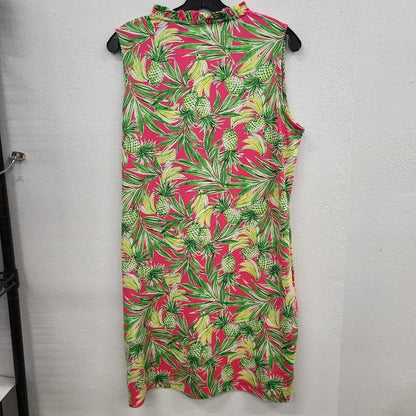 Caribbean Joe Tropical Fruit Print SL Dress