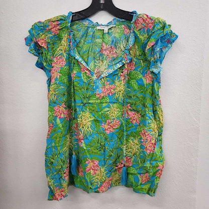 Rose Olive Floral Print SS