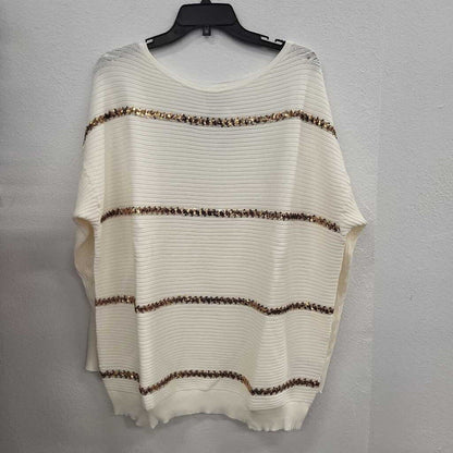 JM Collection Sequin LS Top NWT