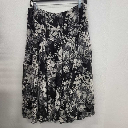 Nine West Floral Silk Skirt