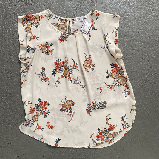 floral pleated sheer SS