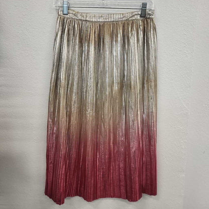 Seen Worn Metalic Gold & Pink Midi Skirt