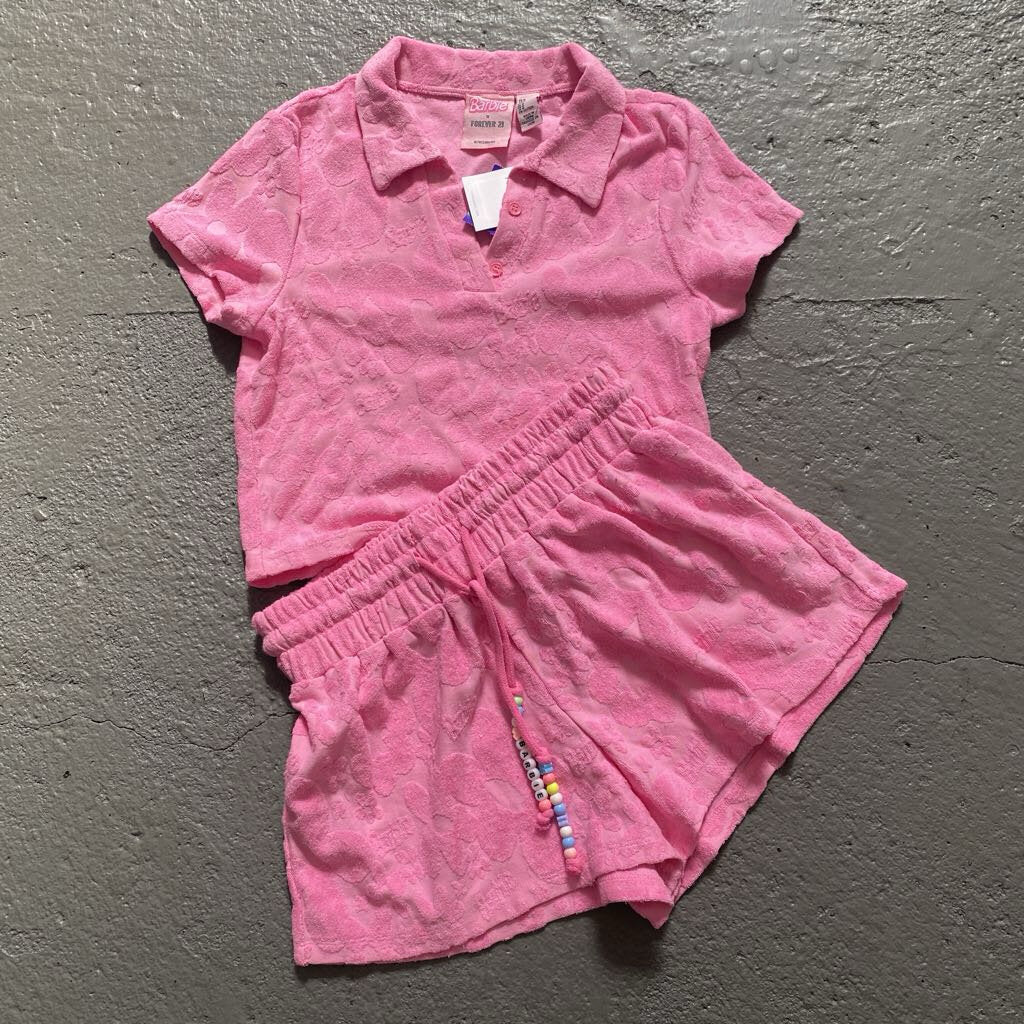terry 2pc top/shorts